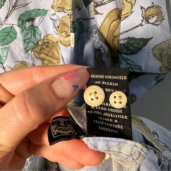 🌹 OBEY Rose Print Button-Up — Blue (XL) — Streetwear Floral Shirt - Picture 11 of 13